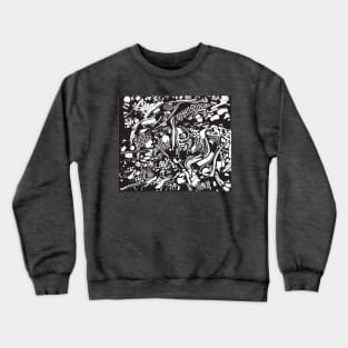 black and white tree pattern Crewneck Sweatshirt